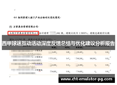 西甲球迷互动活动深度反馈总结与优化建议分析报告 西甲球迷互动活动深度反馈总结与优化建议分析报告