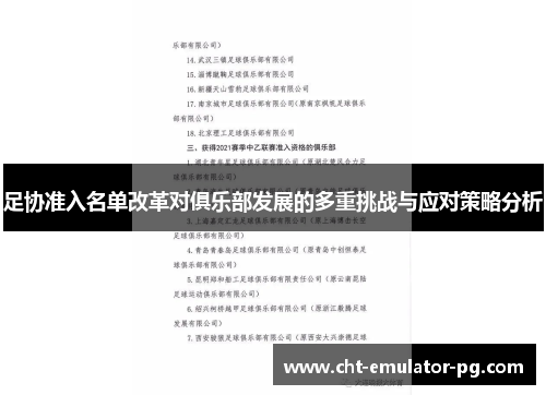 足协准入名单改革对俱乐部发展的多重挑战与应对策略分析 足协准入名单改革对俱乐部发展的多重挑战与应对策略分析